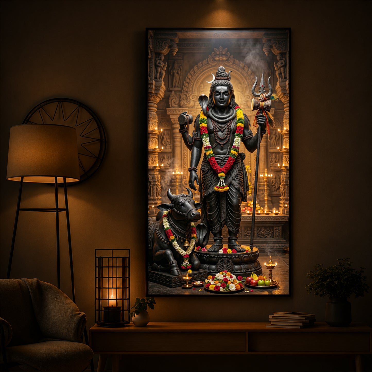 Divine Shivay Modern Luxury Backlight Vertical Wall Art