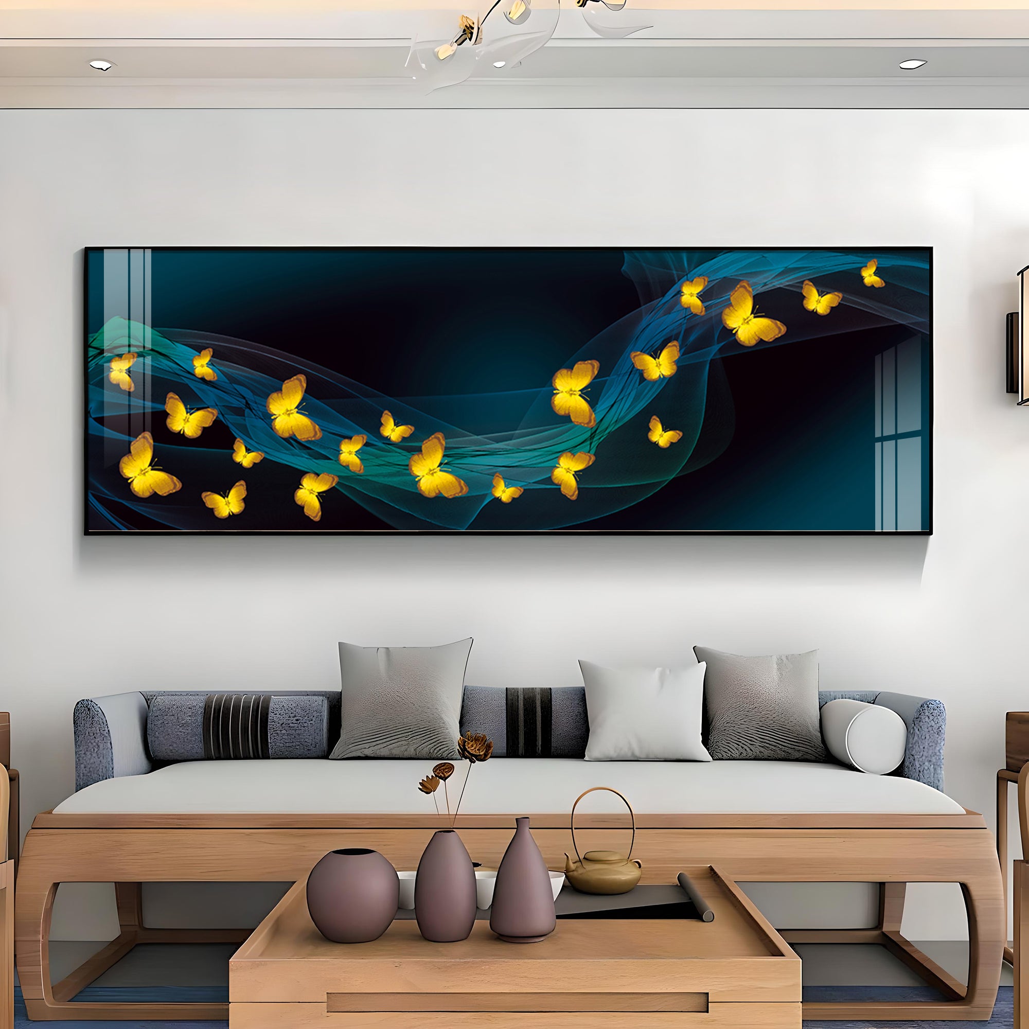 Golden Wing Dance Premium Acrylic Horizontal Wall Art