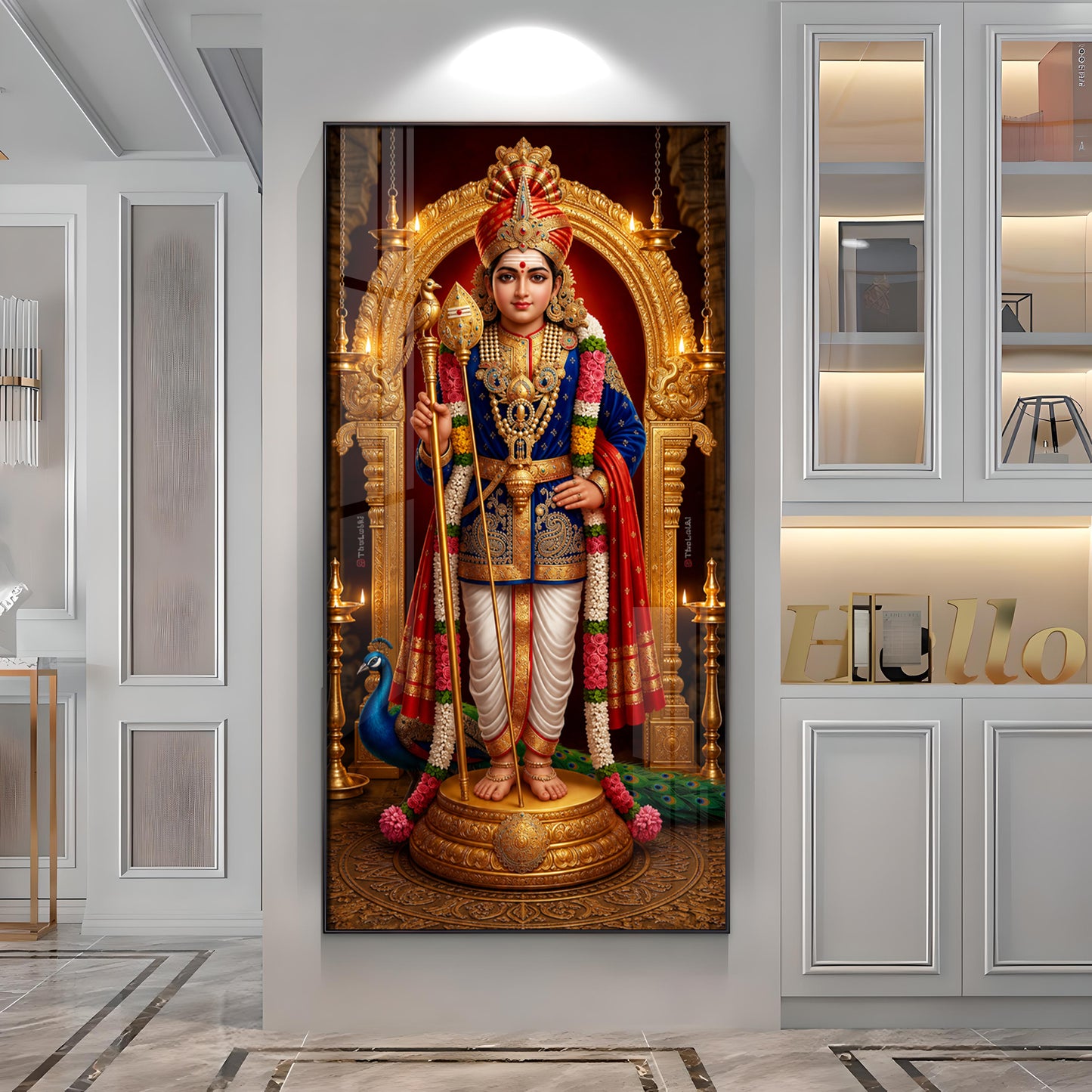 Depicting Lord Murugan Premium Acrylic Vertical Wall Art