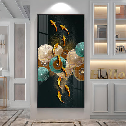 Serene Koi Fish Premium Acrylic Vertical Wall Art