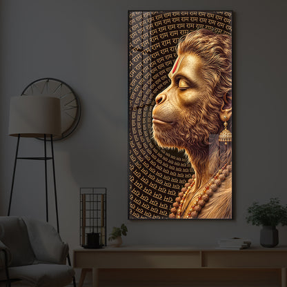 Hanuman Ji Modern Luxury Backlight Vertical Wall Art