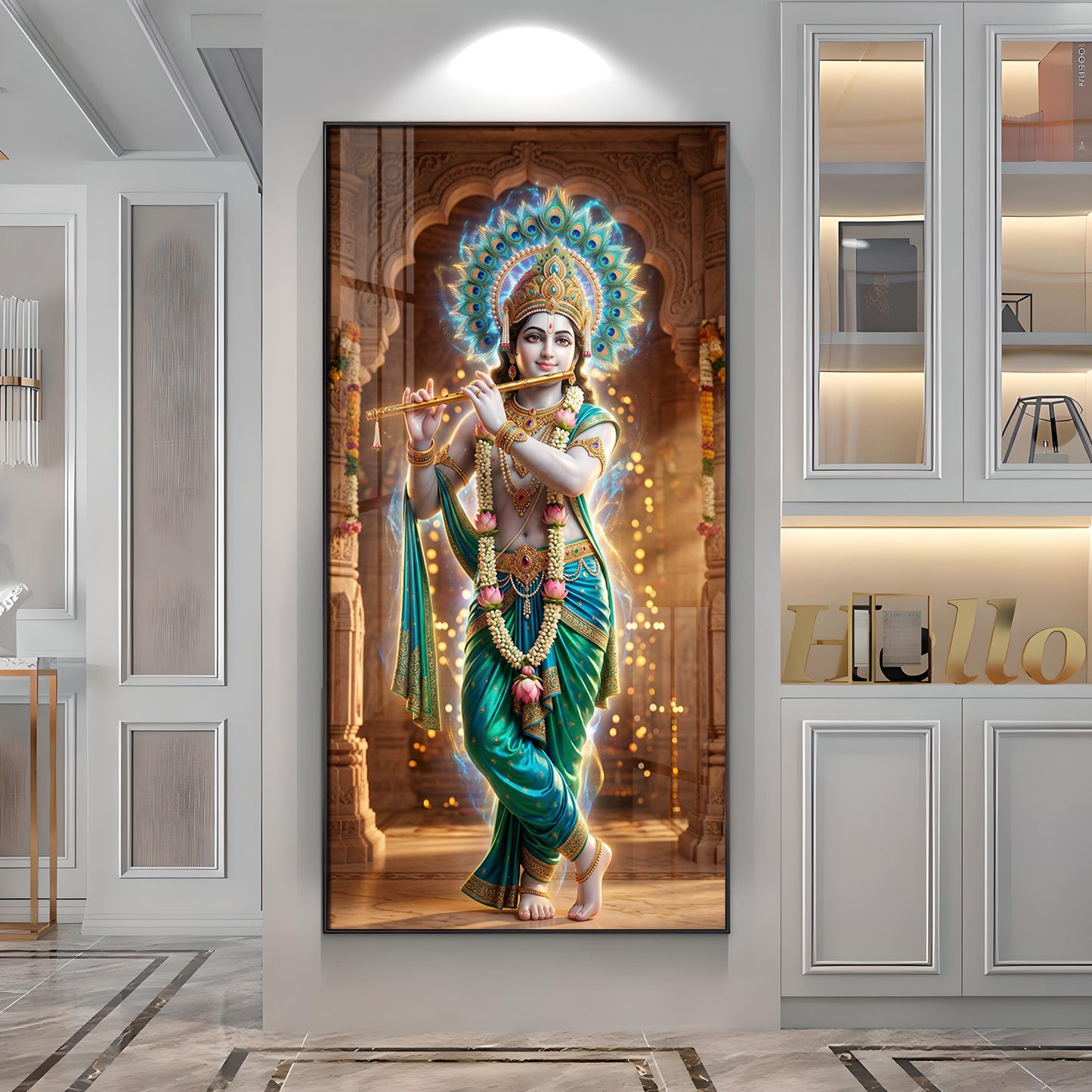 Krishna's Essence High-Definition Premium Acrylic Vertical Wall Art