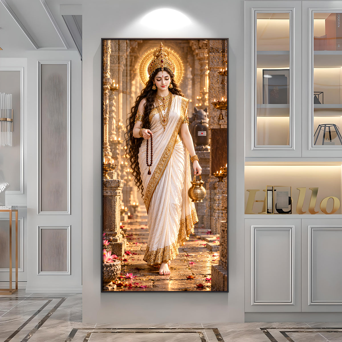 Divine Maa Brahmacharini Premium Acrylic Vertical Wall Art