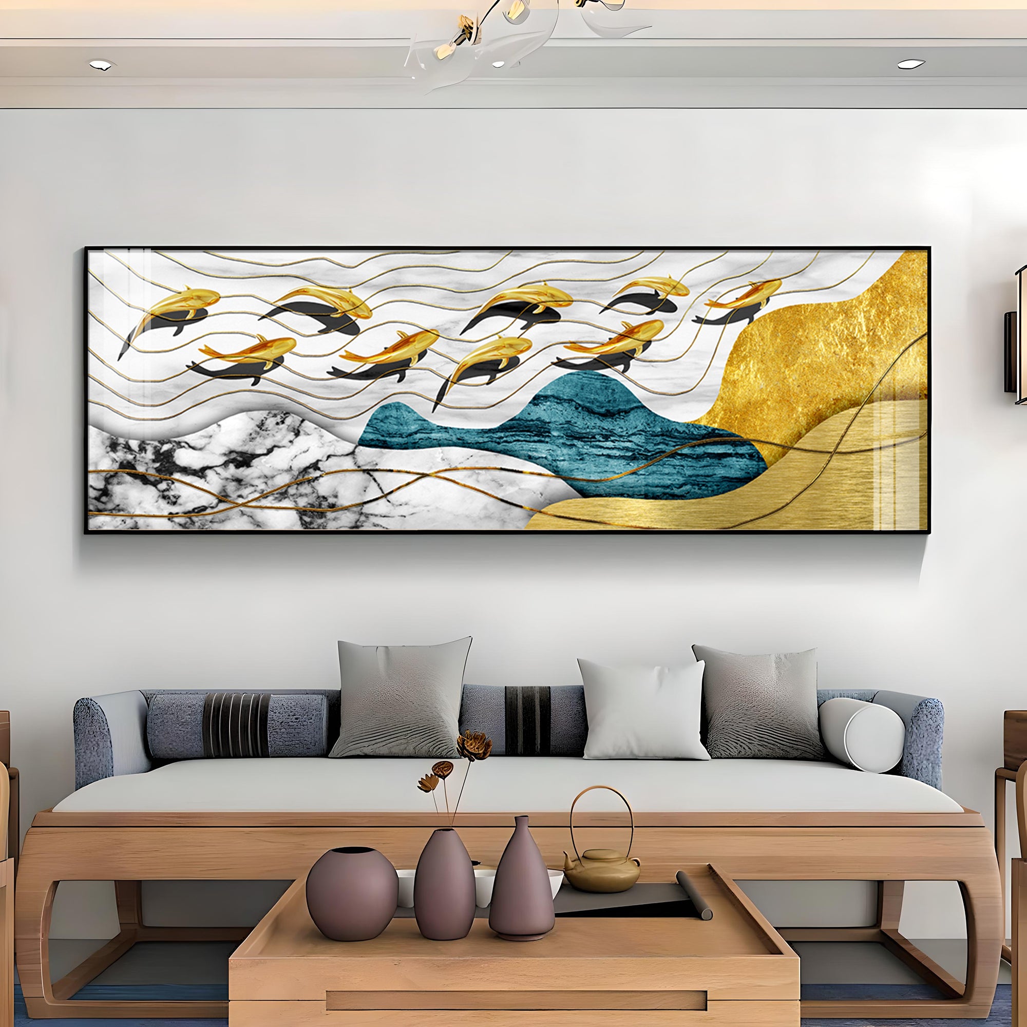 Golden Wings Elegance Premium Acrylic Horizontal Wall Art