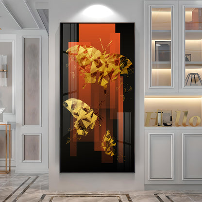 Golden Butterfly Premium Acrylic Vertical Wall Art