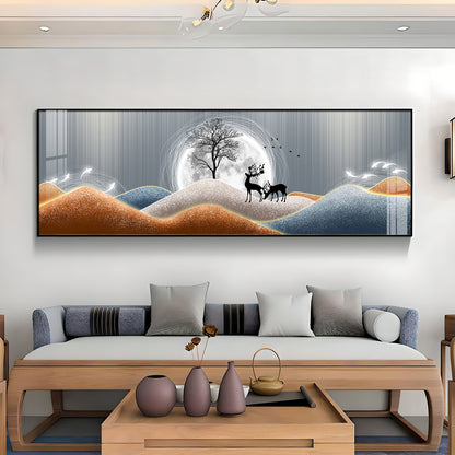 Deer & Tree Harmony Premium Acrylic Horizontal Wall Art