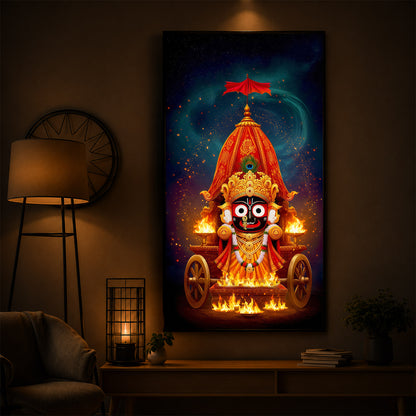 Jagannath Prabhu Modern Luxury Backlight Vertical Wall Art