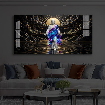 Jesus Christ Modern Luxury Backlight Horizontal Wall Art
