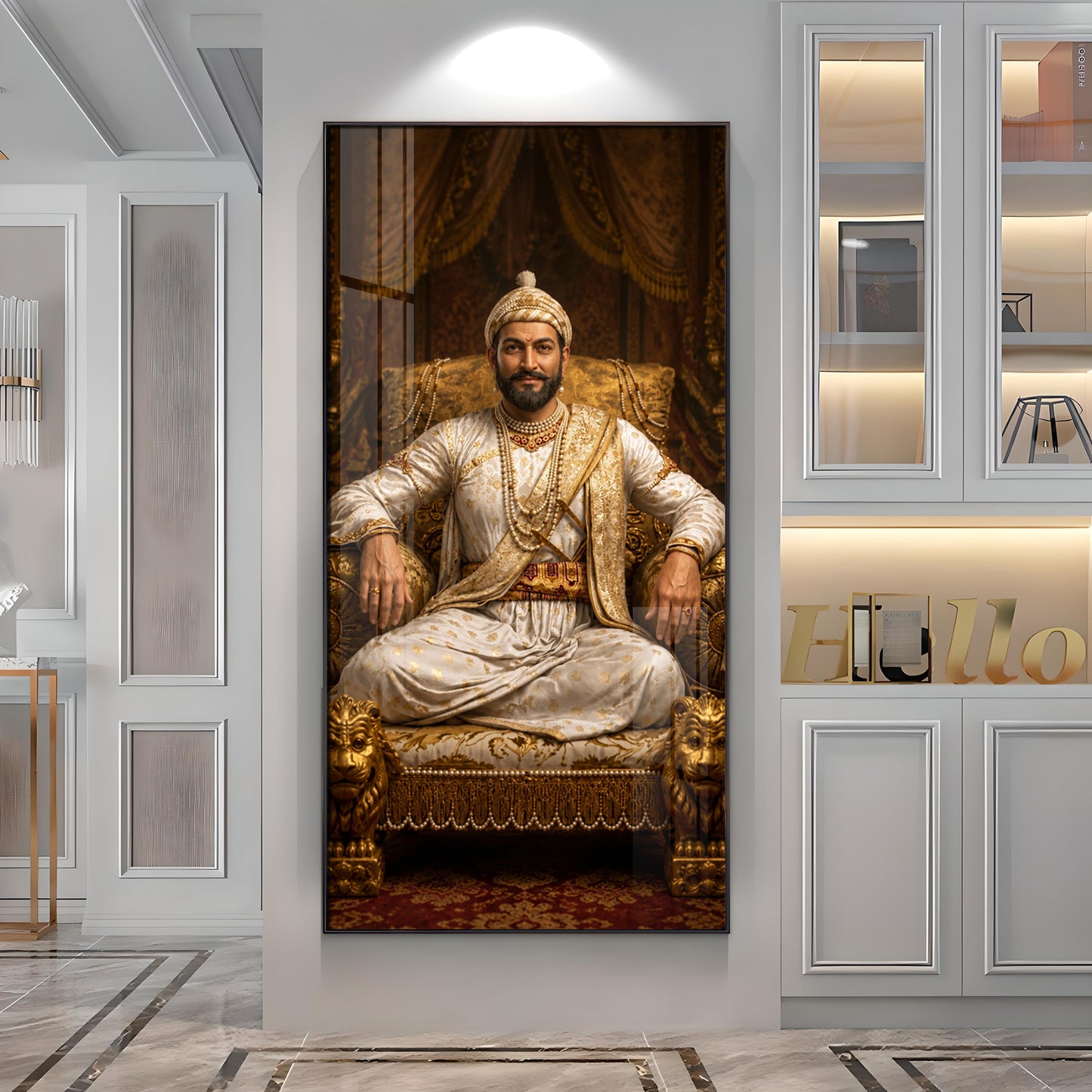 Maratha King Shivaji Maharaj Premium Acrylic Vertical Wall Art