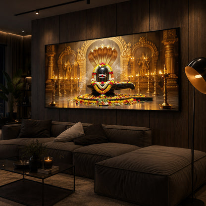 Bholenath Ji Modern Luxury Backlight Horizontal Wall Art