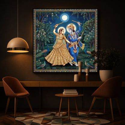 Radha Krishna Definition Of Love Modern Luxury Backlight Square Wall Art