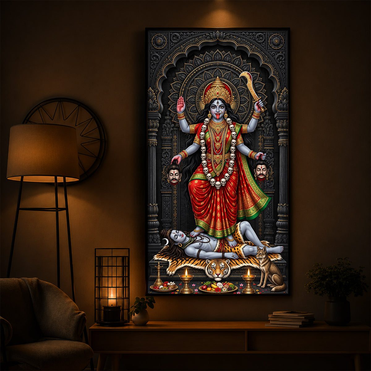 Mahakali Modern Luxury Backlight Vertical Wall Art