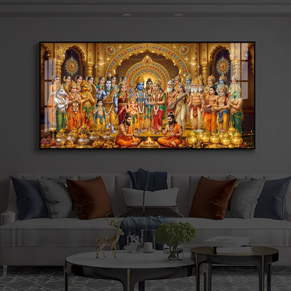 Divine Moment Of Shrinivasam Kalyanam Modern Luxury Backlight Horizontal Wall Art