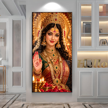 Maa Durga Blessings Premium Acrylic Vertical Wall Art