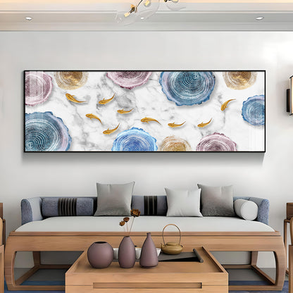 Fish With Abstract Circular Premium Acrylic Horizontal Wall Art