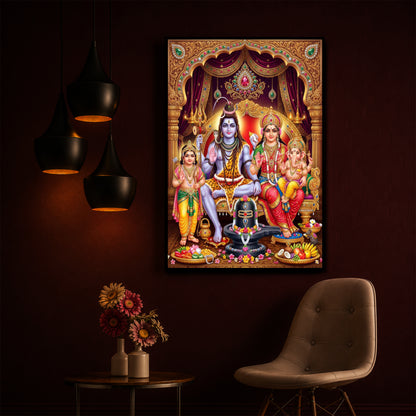 Namah Shivay Modern Luxury Backlight Vertical Wall Art