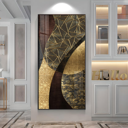 Golden Noir Elegance Premium Acrylic Vertical Wall Art
