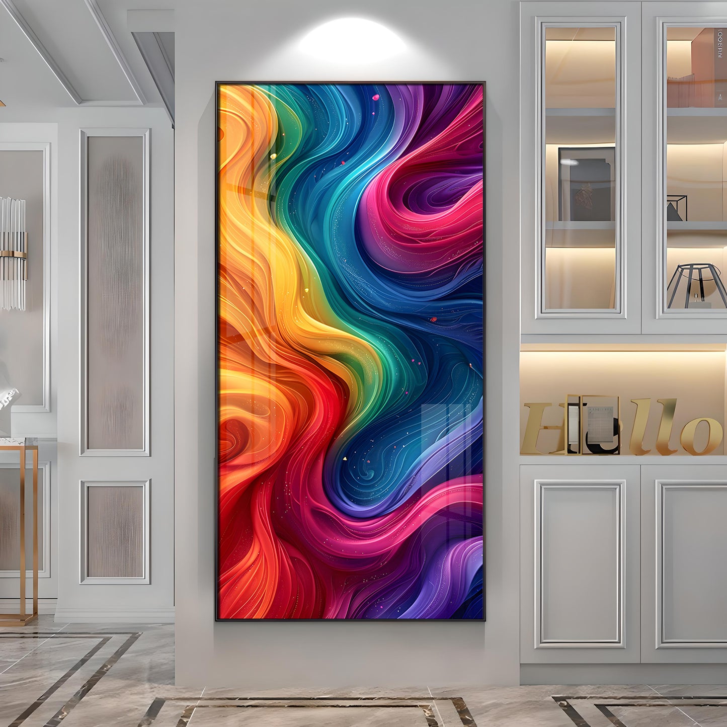 Color Swirl Abstract Premium Acrylic Vertical Wall Art