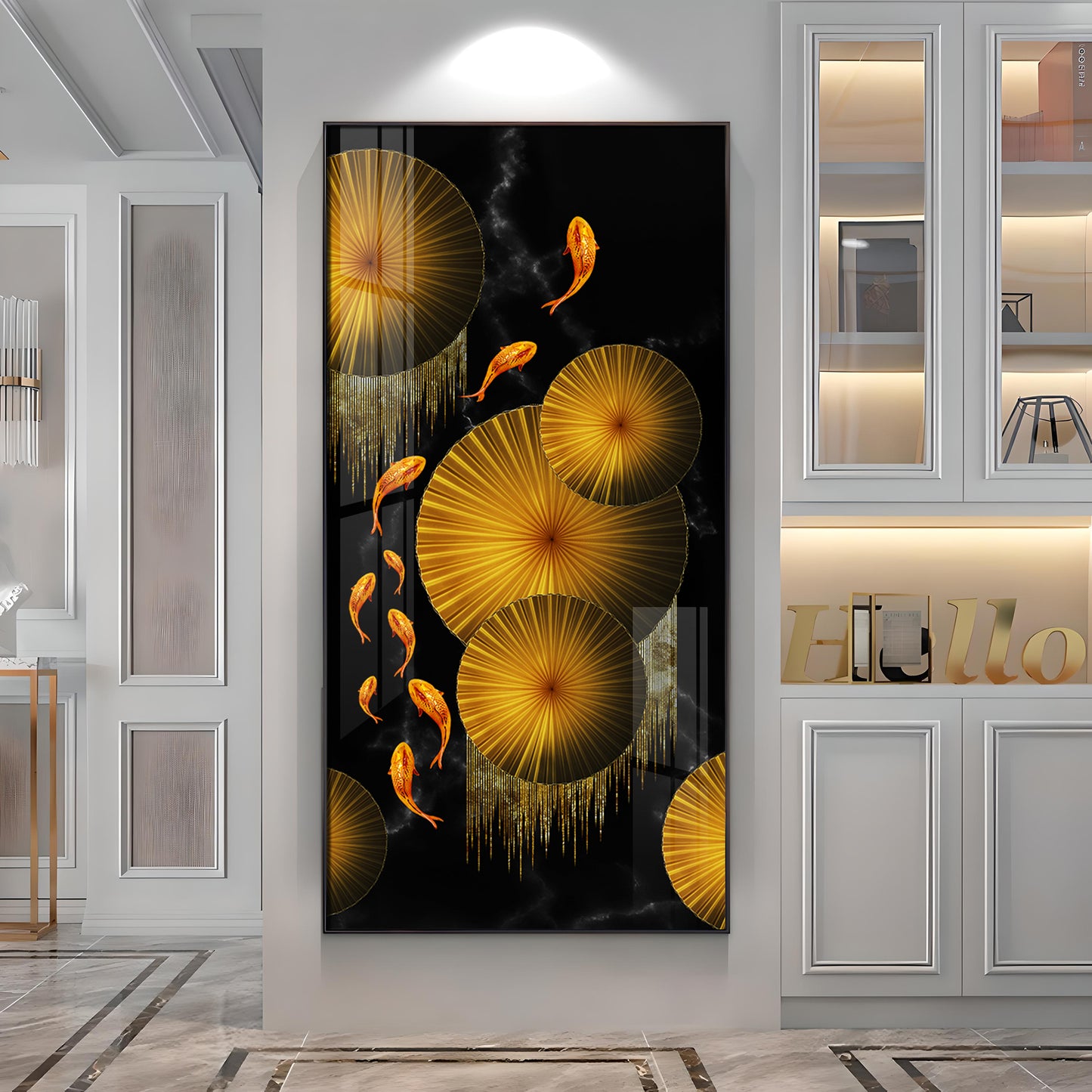Goldfish Elegance Premium Acrylic Vertical Wall Art