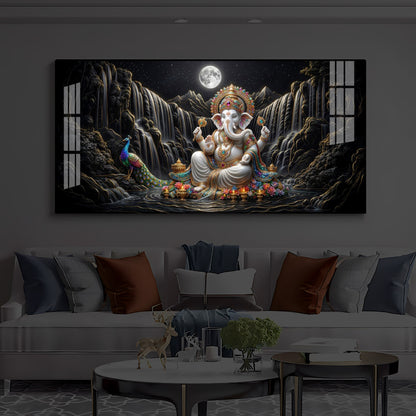 Spiritual Ganesha Modern Luxury Backlight Horizontal Wall Art