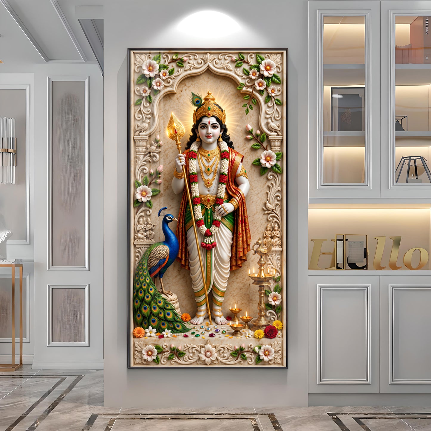 Hindu Deity Of War Lord Murugan Premium Acrylic Vertical Wall Art