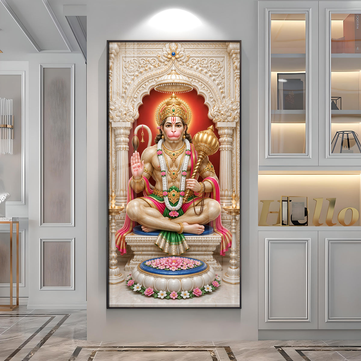 Divine Hanuman Ji Premium Acrylic Vertical Wall Art