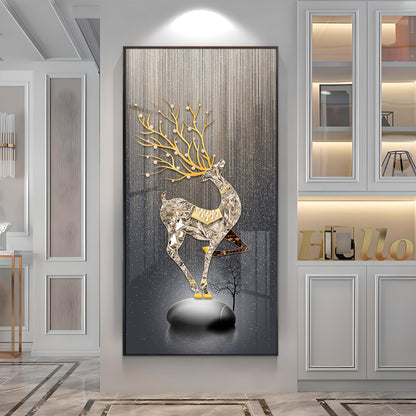 Couple Golden Deer Premium Acrylic Vertical Wall Art
