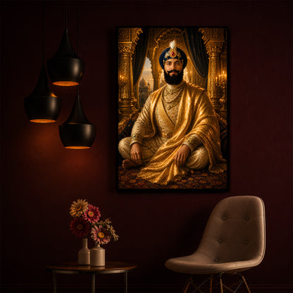 Sri Guru Gobind Singh Ji Modern Luxury Backlight Vertical Wall Art
