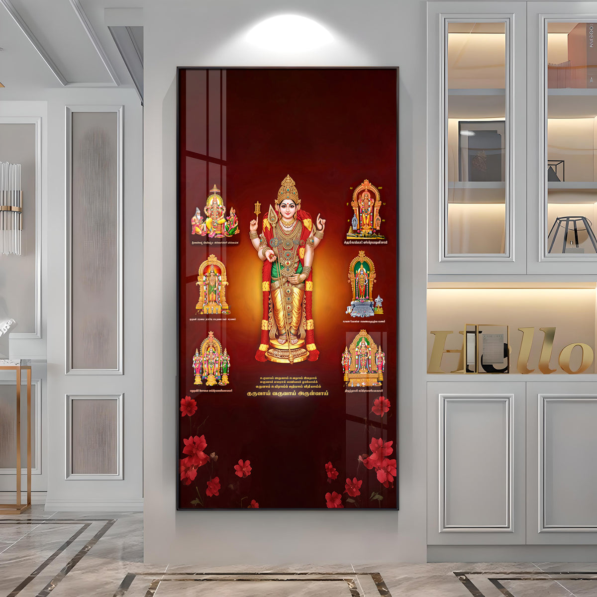 Thiruchendur Lord Murugan Premium Acrylic Vertical Wall Art