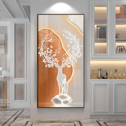 Modern White Deer Premium Acrylic Vertical Wall Art