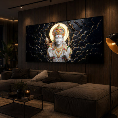 Lord Ram Modern Luxury Backlight Horizontal Wall Art