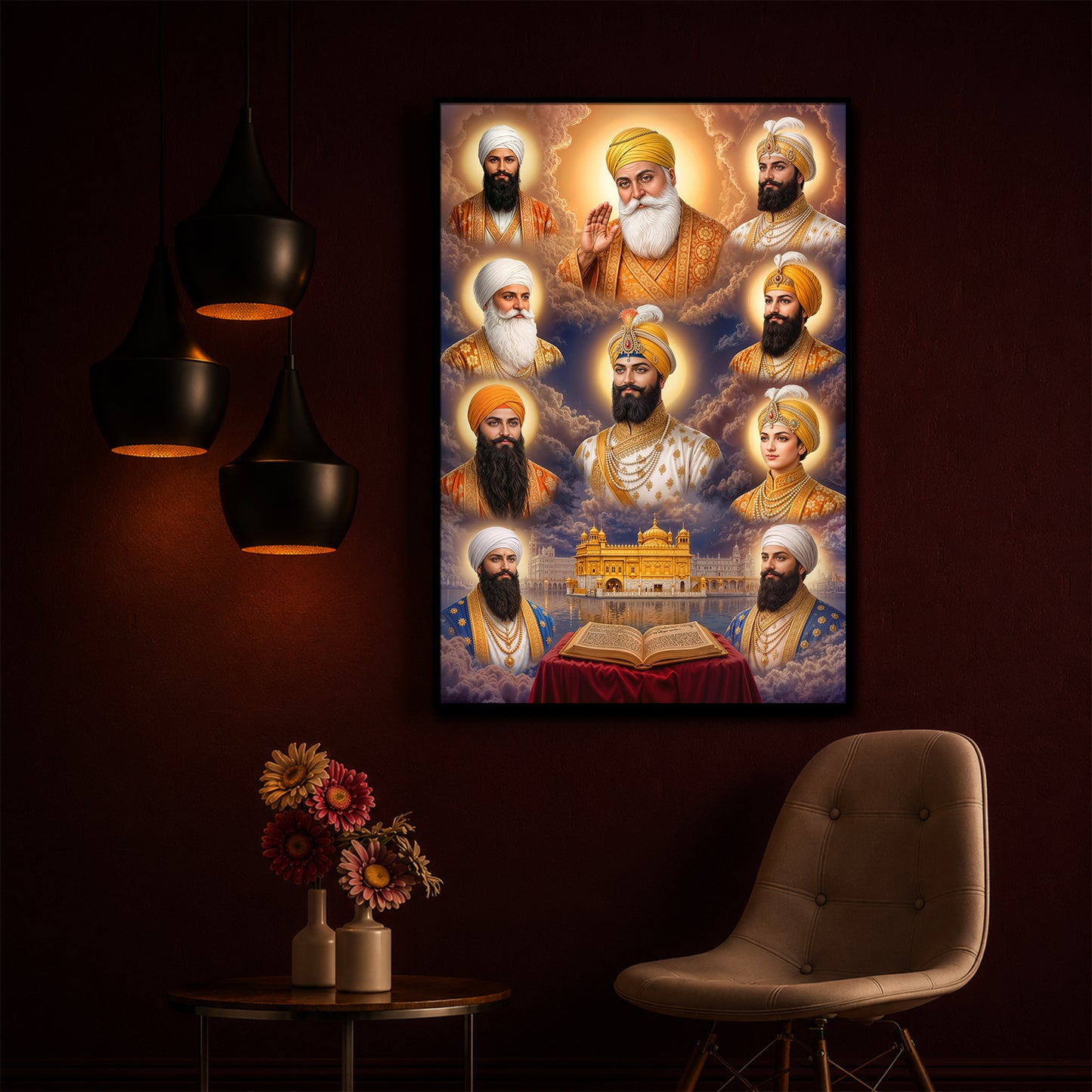Guru's Essence Modern Luxury Backlight Vertical Wall Art