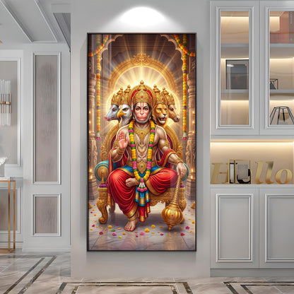 Divine Panchmukhi Hanuman Ji Essence Premium Acrylic Vertical Wall Art
