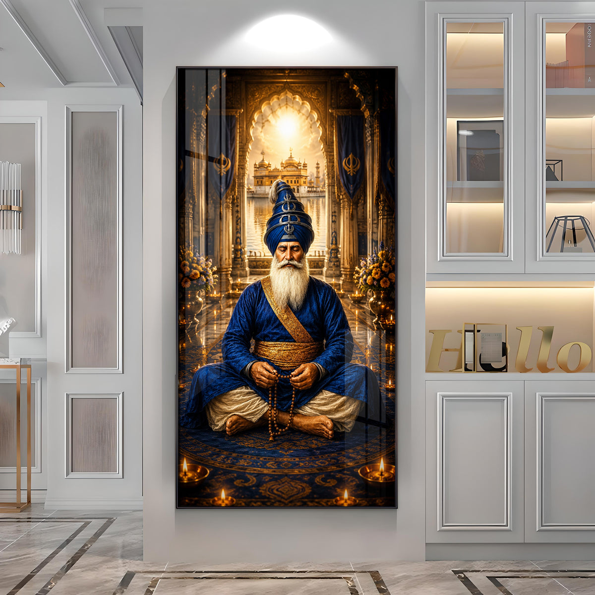 Divine Baba Deep Singh Ji Premium Acrylic Vertical Wall Art