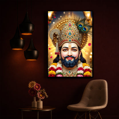 Jai Shri Shyam Modern Luxury Backlight Vertical Wall Art