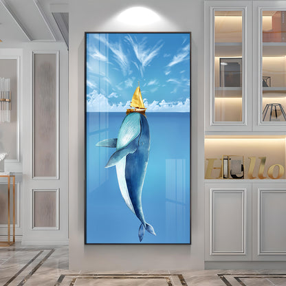 Cartoon Whale Premium Acrylic Vertical Wall Art