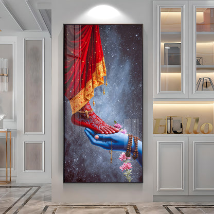 Feet Of Shri Parvati With Shiv Ji Hand Premium Acrylic Vertical Wall Art