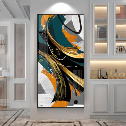 Abstract Gold Foil Premium Acrylic Vertical Wall Art