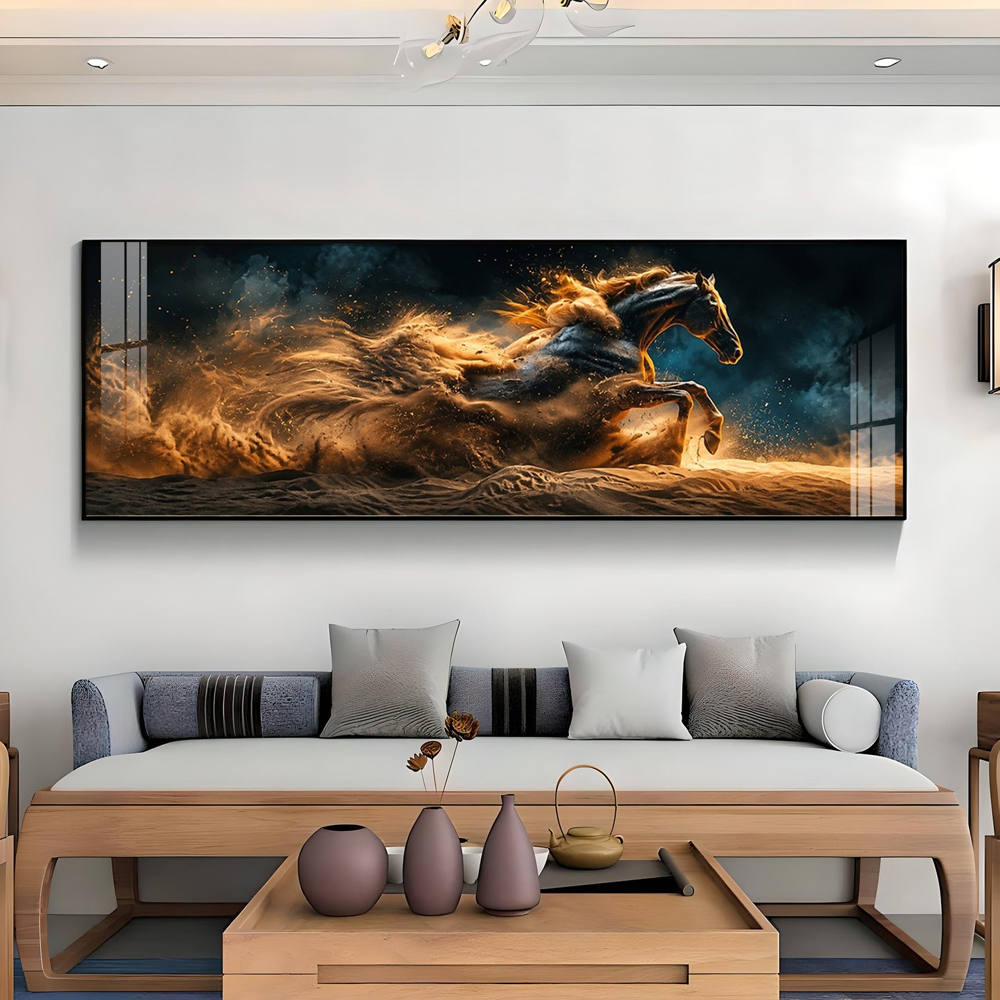 Running Horse Premium Acrylic Horizontal Wall Art