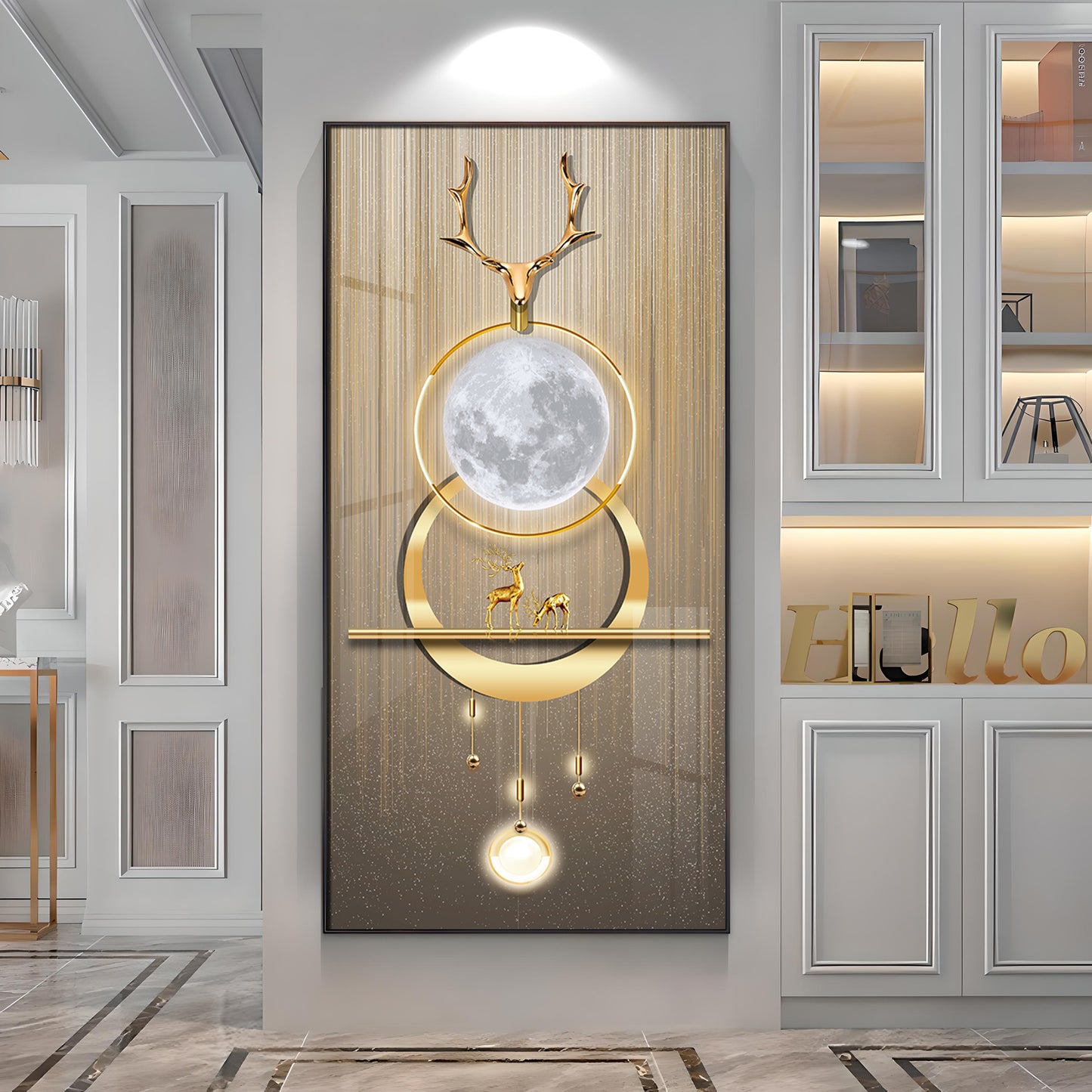 Deer Beneath the Moon Premium Acrylic Vertical Wall Art