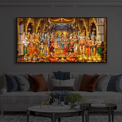 Srinivasa Kalyanam Modern Luxury Backlight Horizontal Wall Art