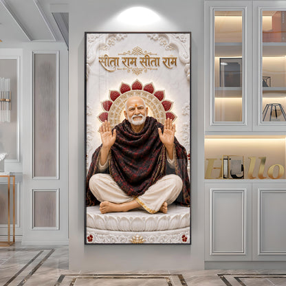 Divine Neem Karoli Baba Premium Acrylic Vertical Wall Art