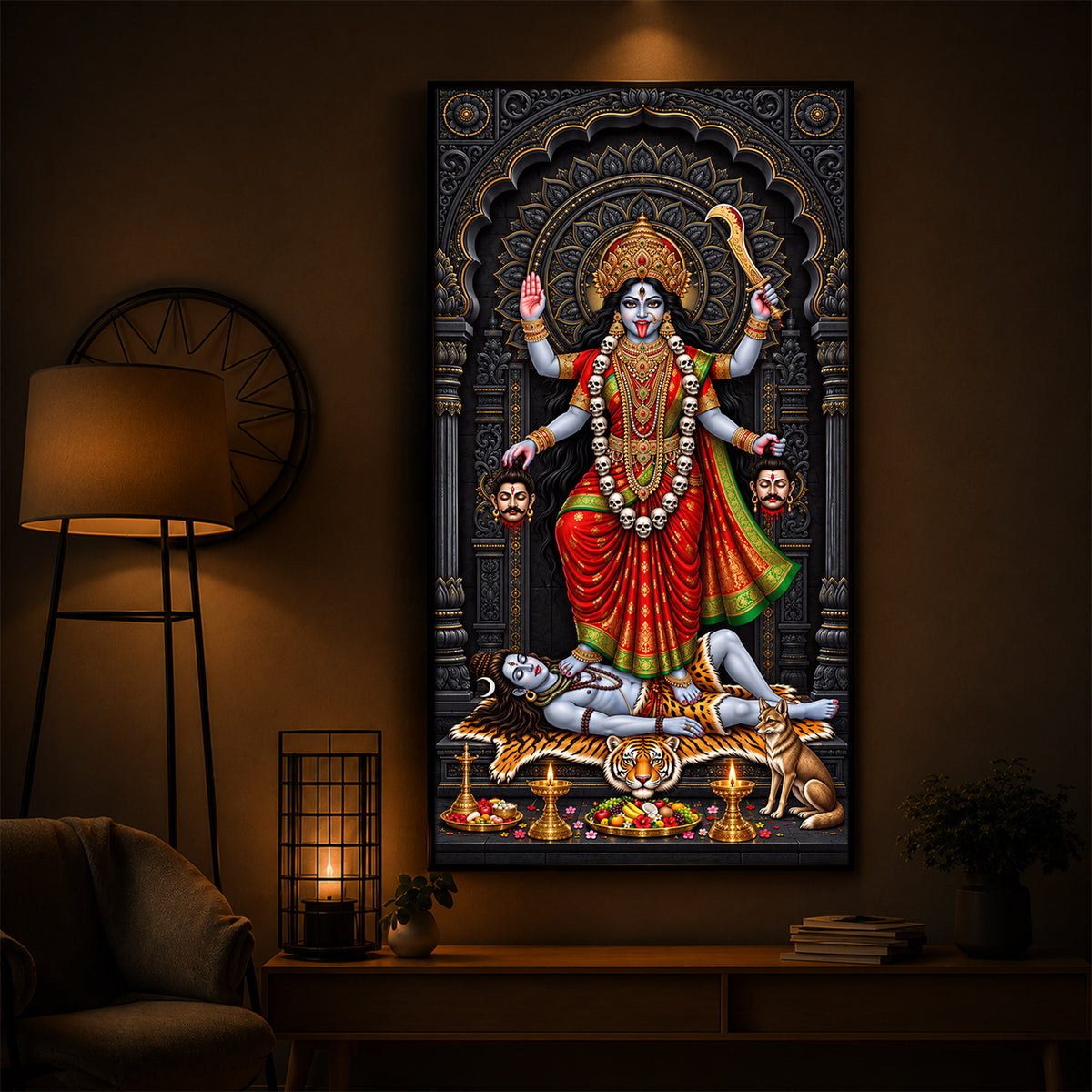 Mahakali Modern Luxury Backlight Vertical Wall Art