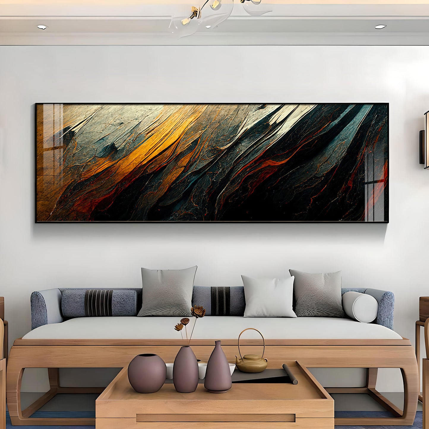 Ember Color Flow Premium Acrylic Horizontal Wall Art