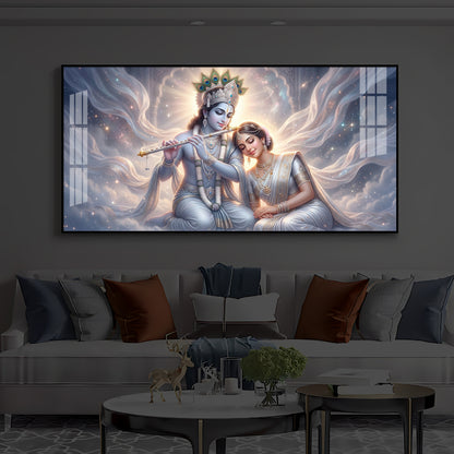 Krishna Radha Modern Luxury Backlight Horizontal Wall Art