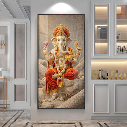 Divine Shree Ganesha Guardian Premium Acrylic Vertical Wall Art