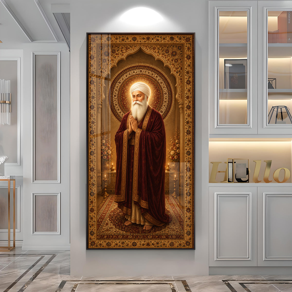 Spiritual Guru Nanak Dev Ji Premium Acrylic Vertical Wall Art