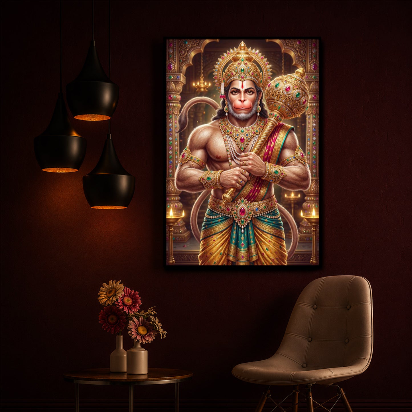 Jay Bajarangbali Modern Luxury Backlight Vertical Wall Art
