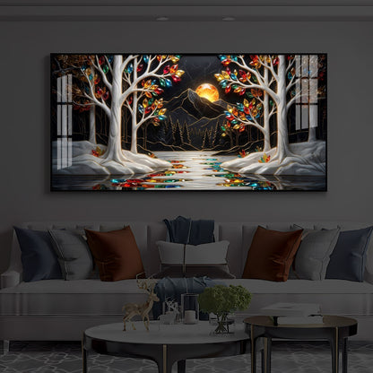 Tree Of Life Modern Luxury Backlight Horizontal Wall Art