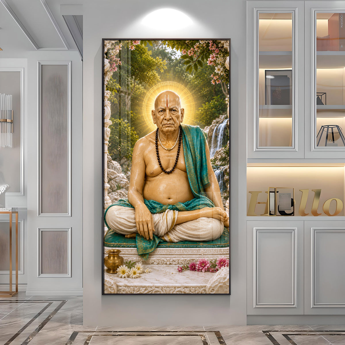 Samarth Maharaj Meditating Premium Acrylic Vertical Wall Art